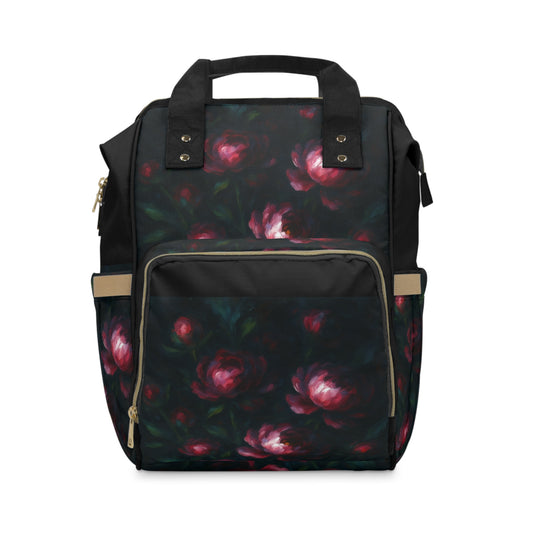 Pink Peonies Multifunctional Diaper Backpack