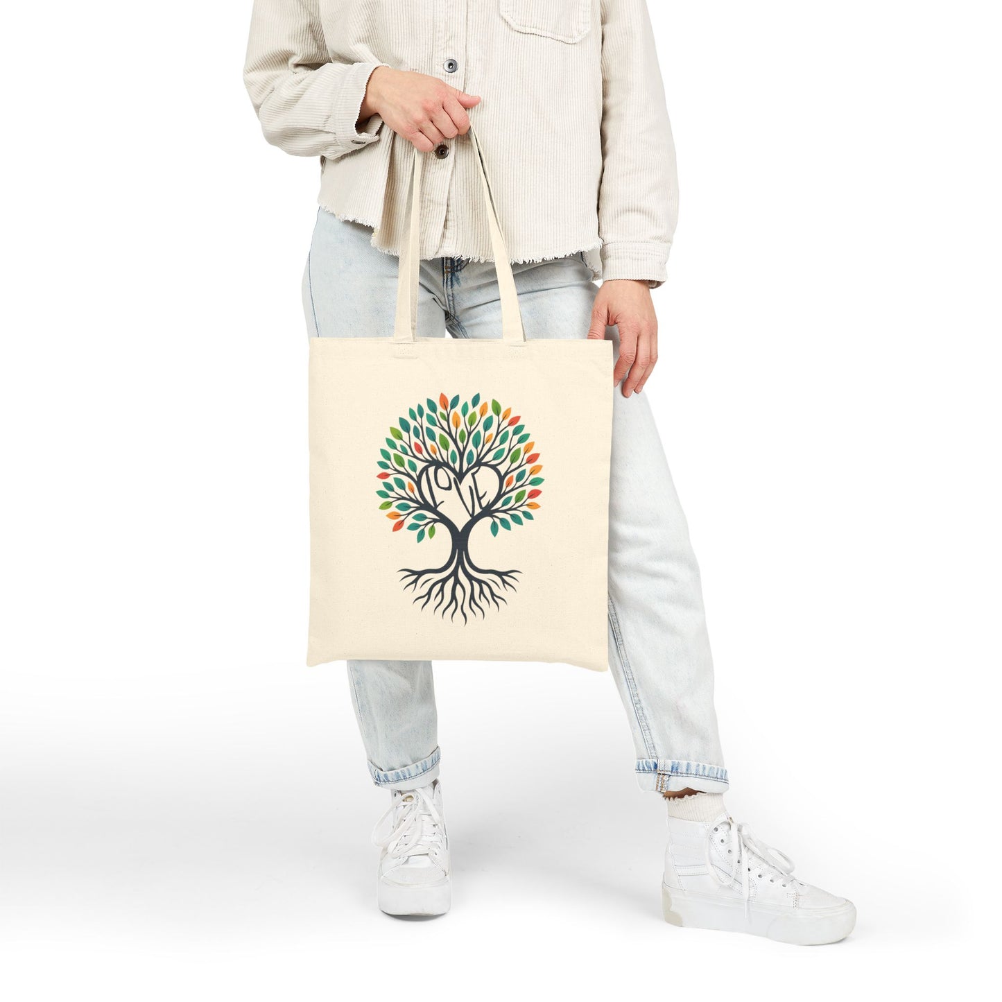 Growing Love Tree Canvas Tote Bag