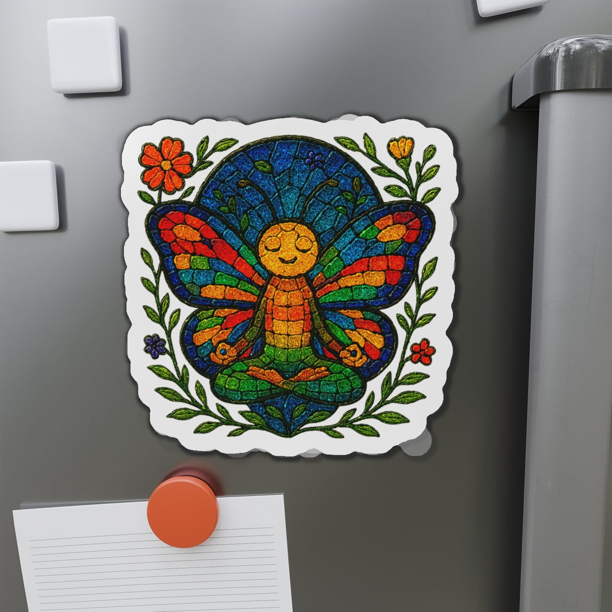 Meditating Butterfly Die-Cut Magnet