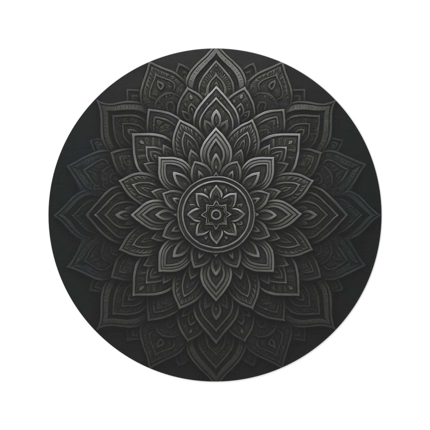 Zen in Black & White Round Rug