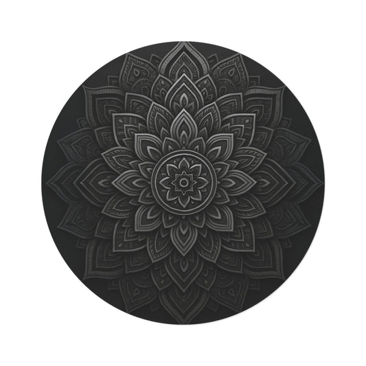 Zen in Black & White Round Rug