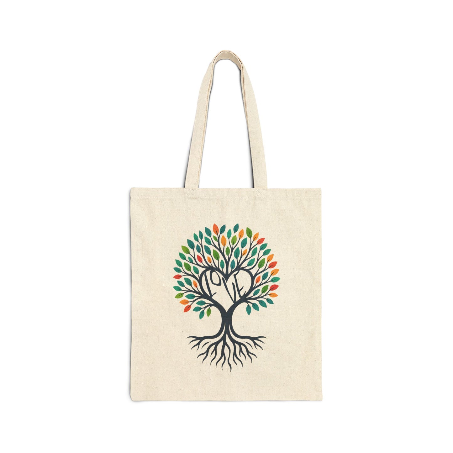 Growing Love Tree Canvas Tote Bag