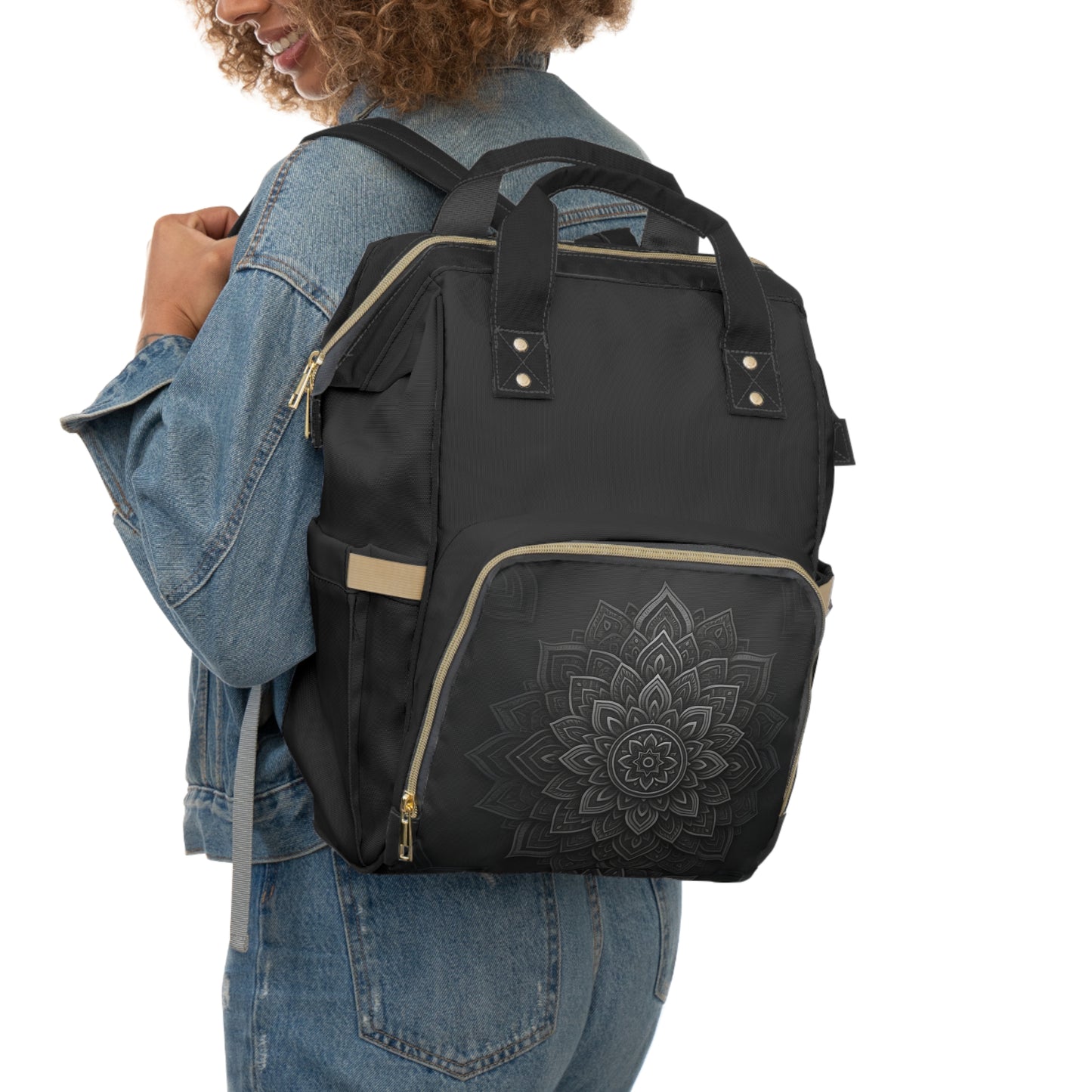 Zen in Black & White Multifunctional Diaper Backpack