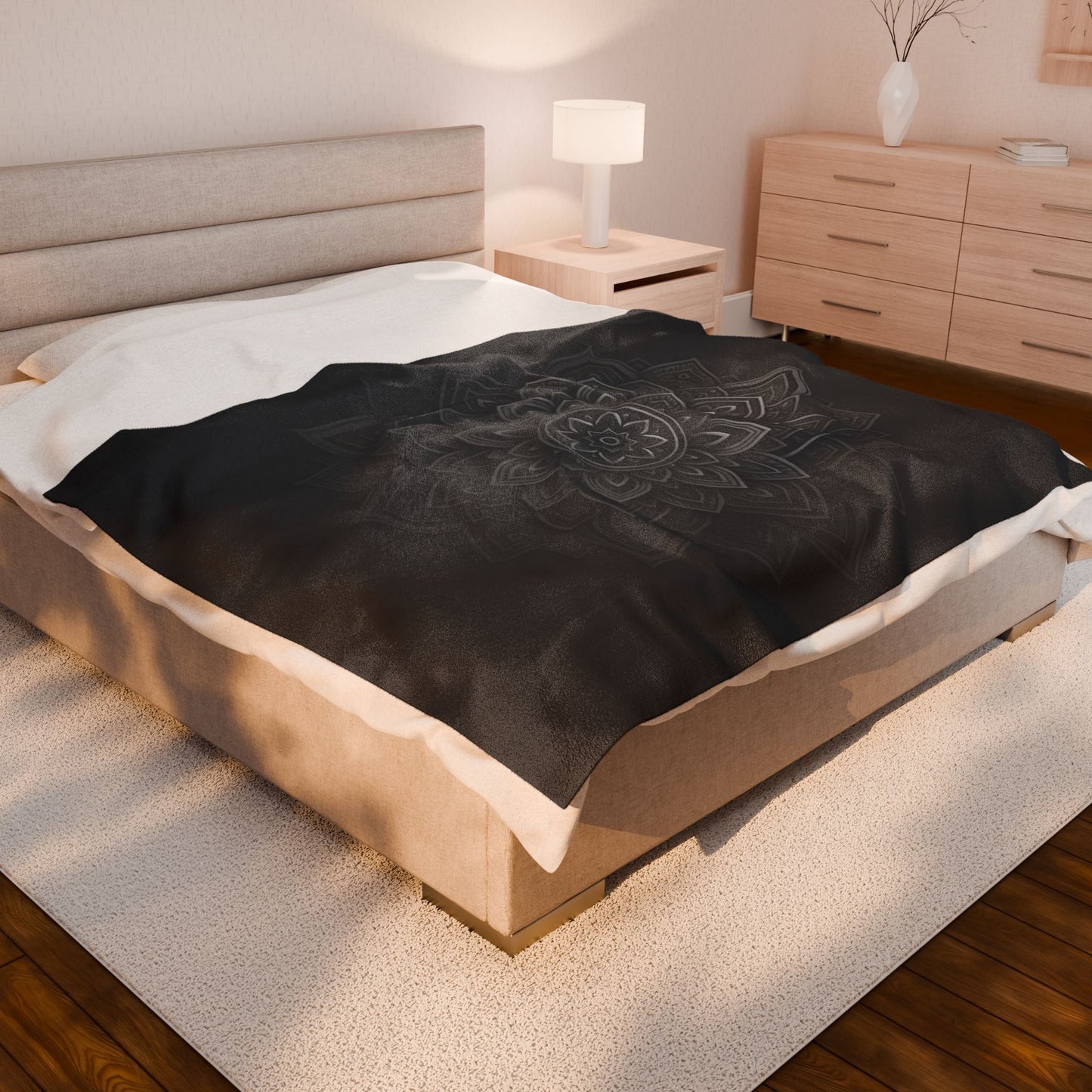 Zen in Black & White Plush Blanket