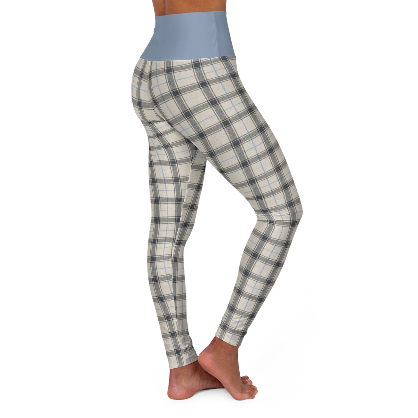 Grey/Plaid High Waisted Yoga Leggings