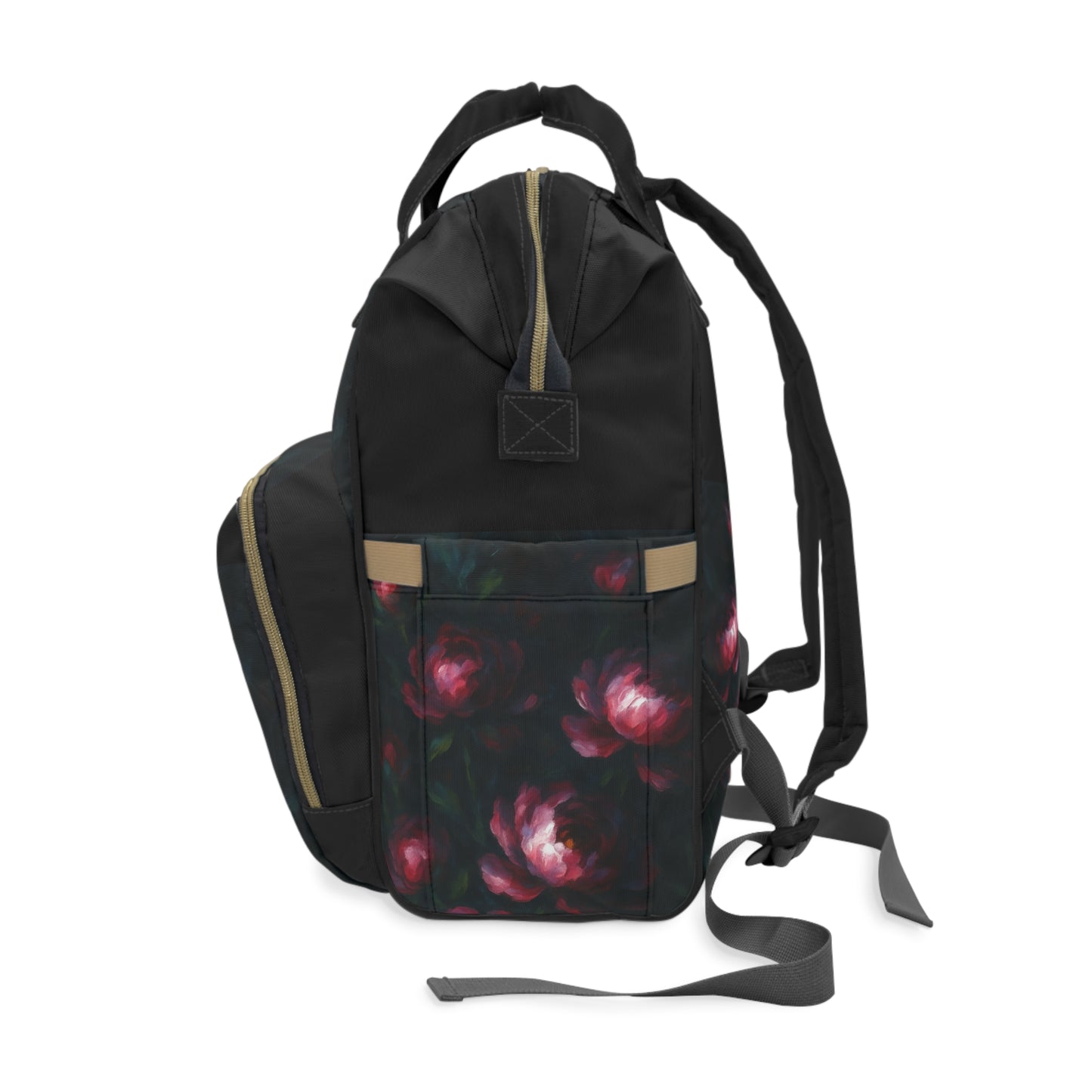 Pink Peonies Multifunctional Diaper Backpack
