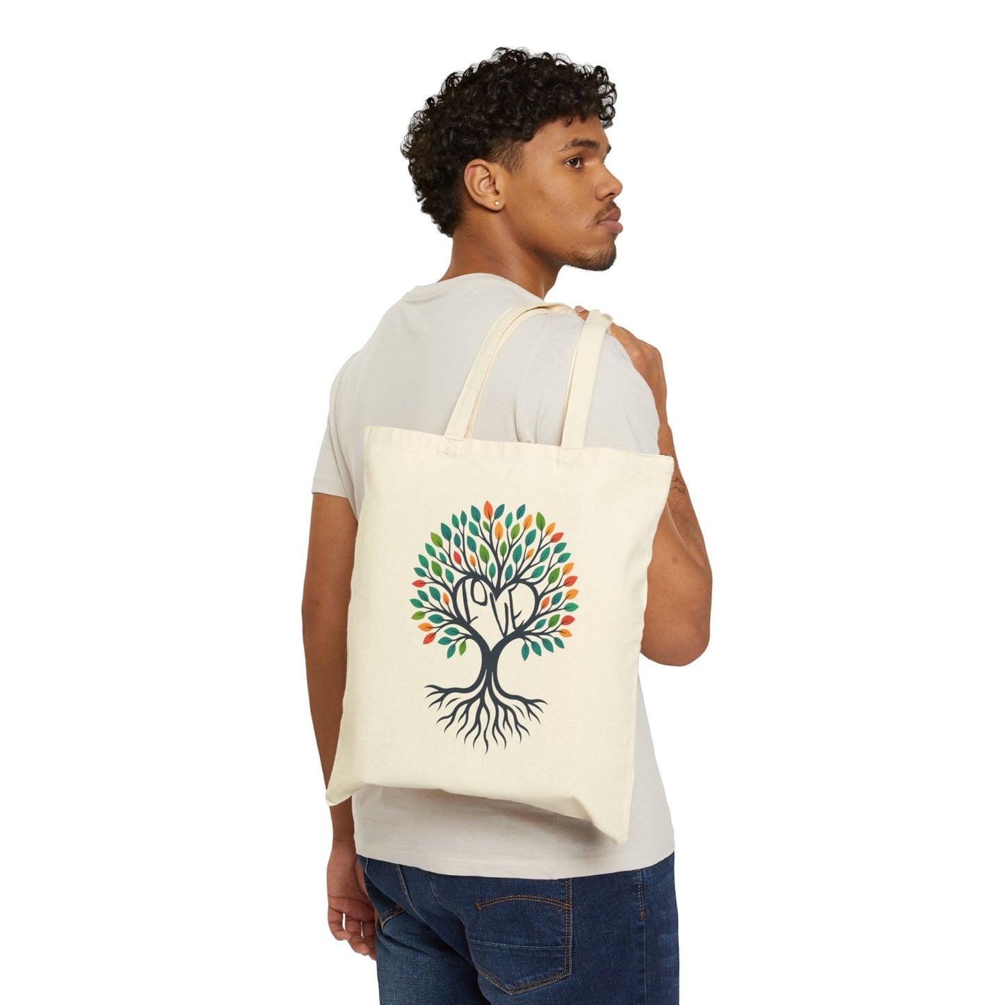 Growing Love Tree Canvas Tote Bag