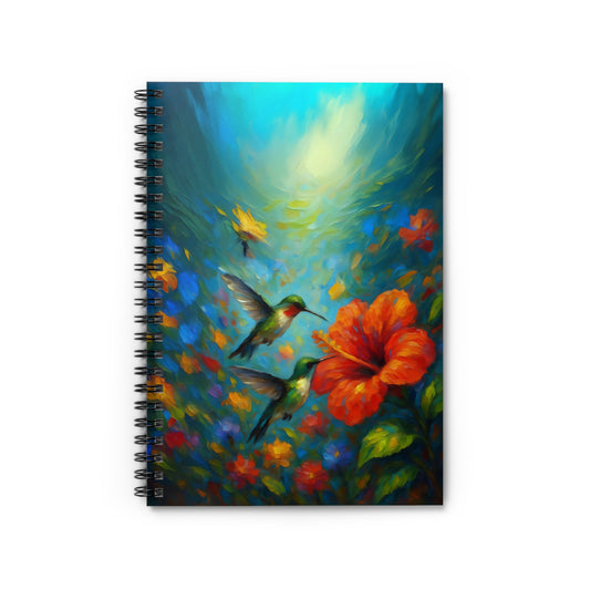 Eternal Love Always Hovers with the Hummingbirds Spiral Notebook Journal