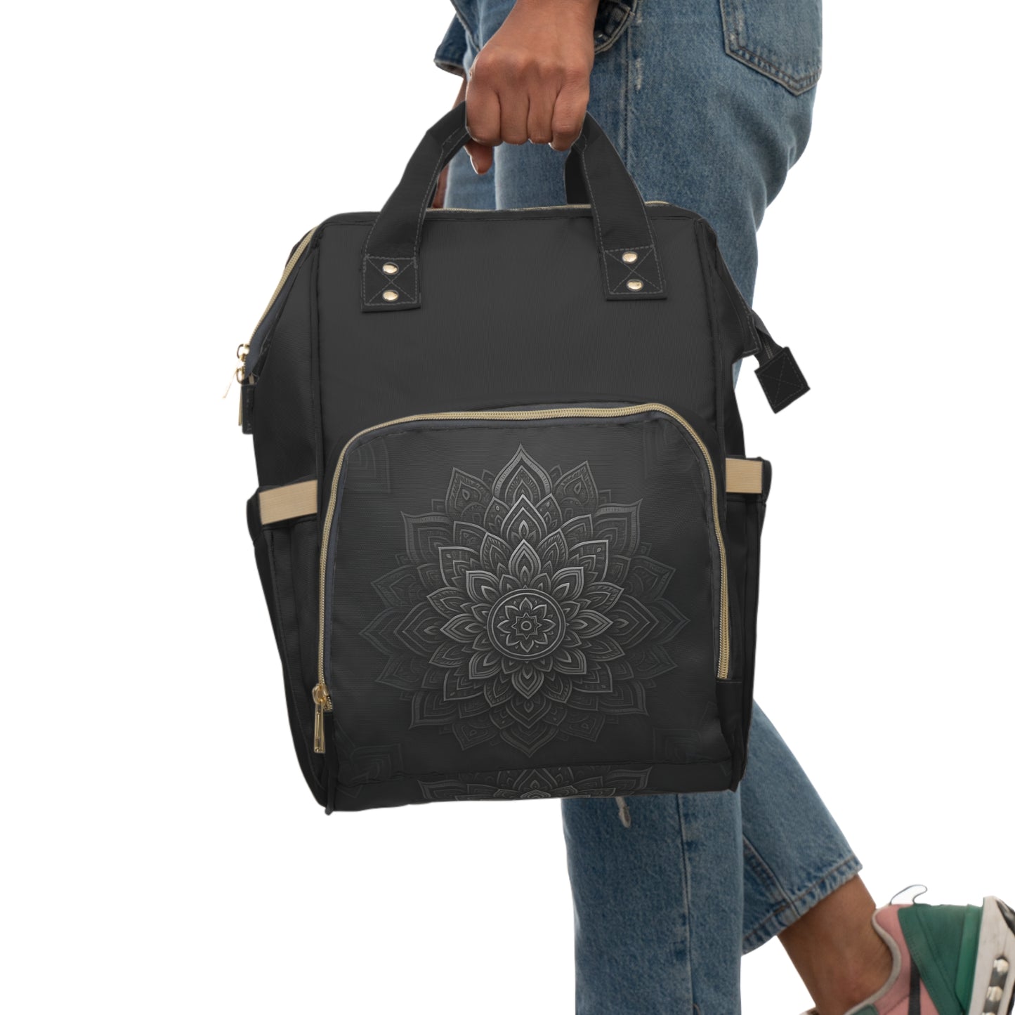 Zen in Black & White Multifunctional Diaper Backpack