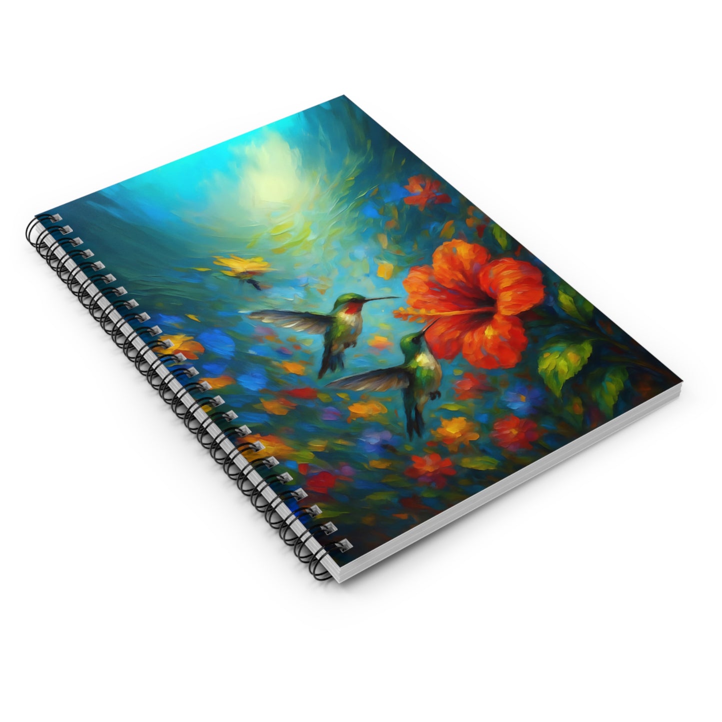Eternal Love Always Hovers with the Hummingbirds Spiral Notebook Journal