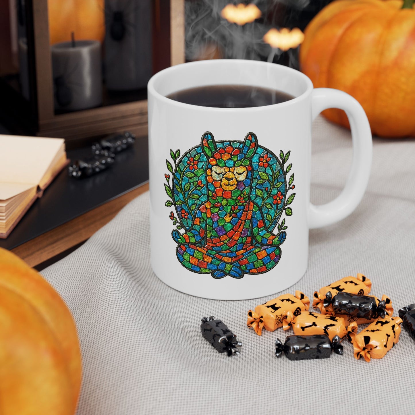 Meditating Llama Ceramic Mug