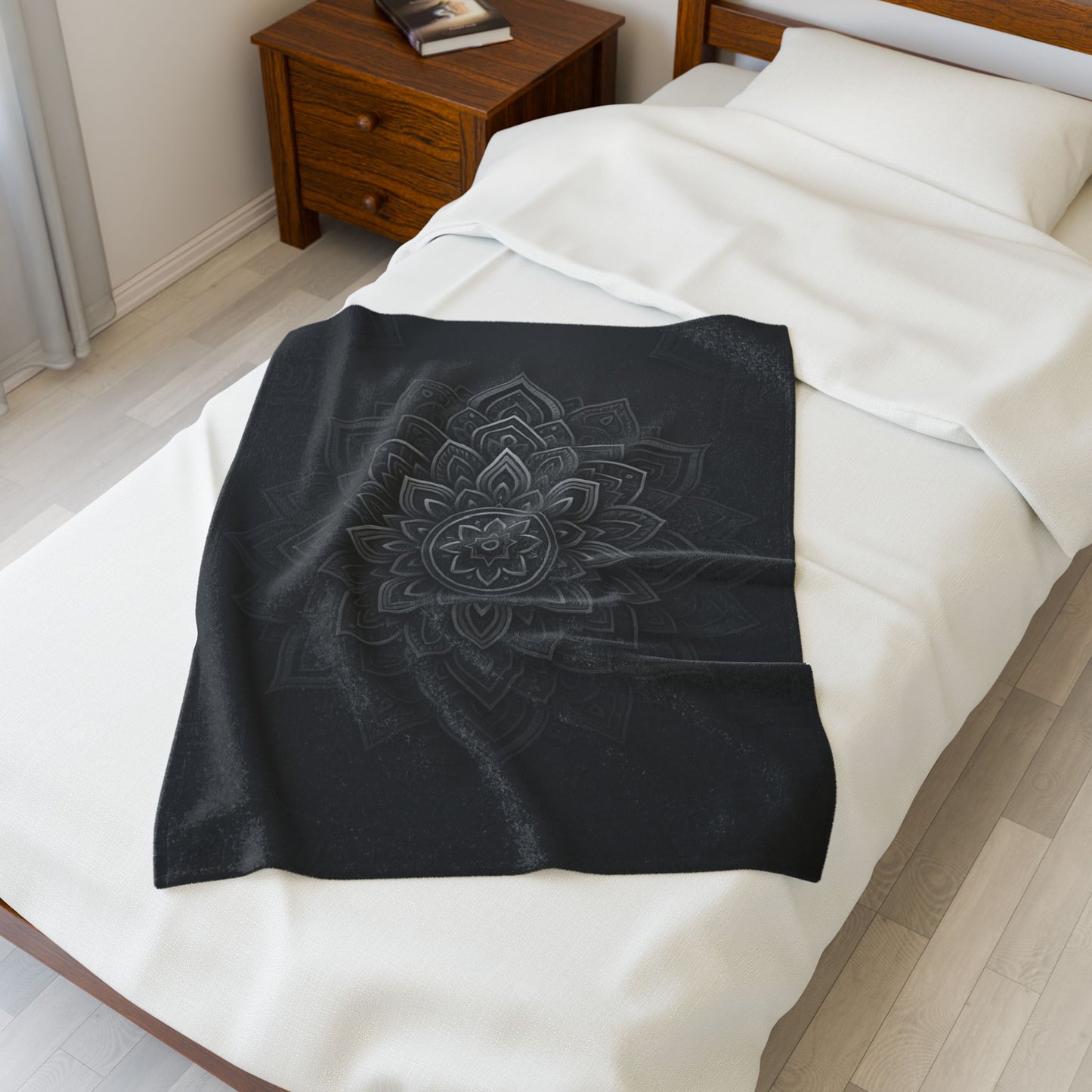 Zen in Black & White Plush Blanket