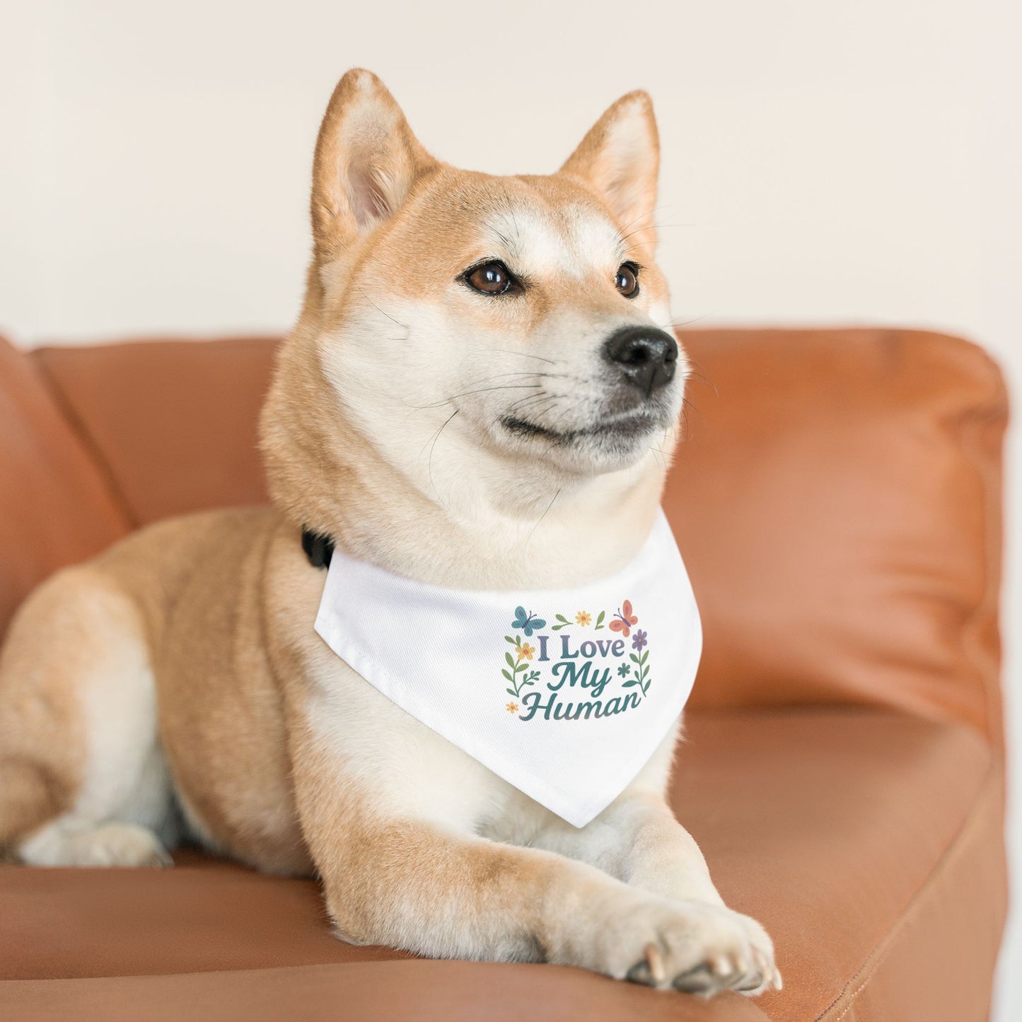 "I Love My Human" Pet Bandana