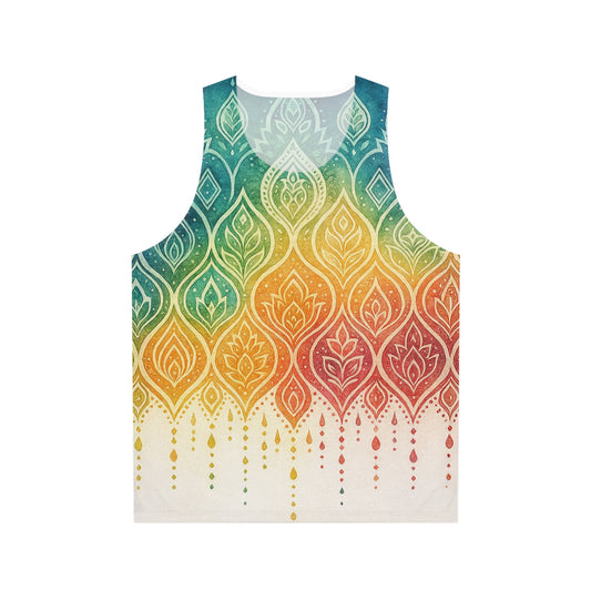 Boho Chic Unisex Tank Top | Vibrant Beachwear, Summer Festival Tee, Yoga Top, Casual Wear, Gift for Him/Her