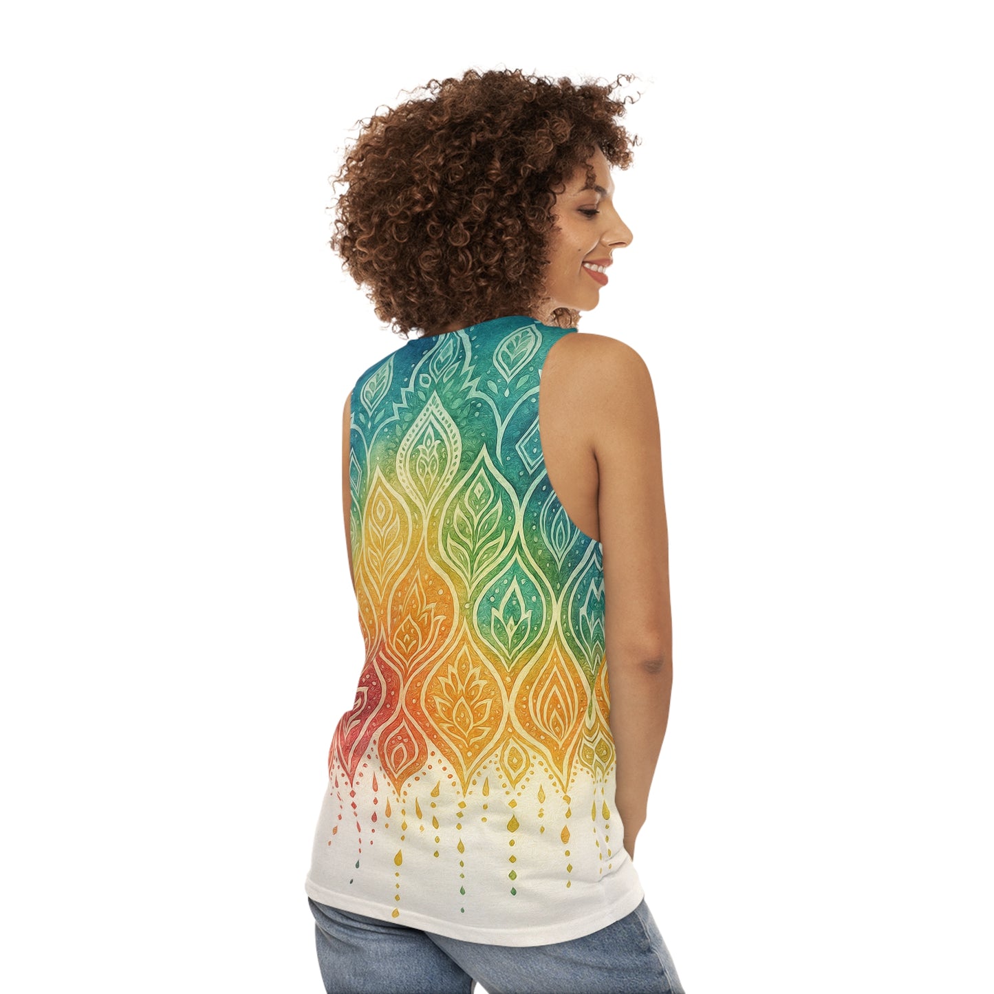 Boho Chic Unisex Tank Top | Vibrant Beachwear, Summer Festival Tee, Yoga Top, Casual Wear, Gift for Him/Her