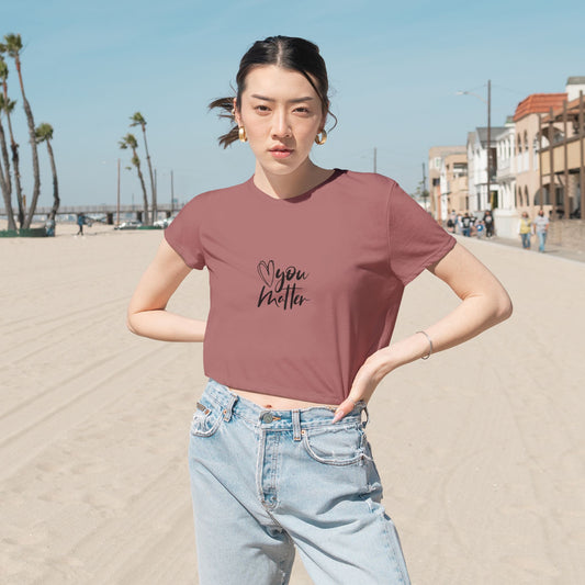 You Matter Flowy Cropped Tee