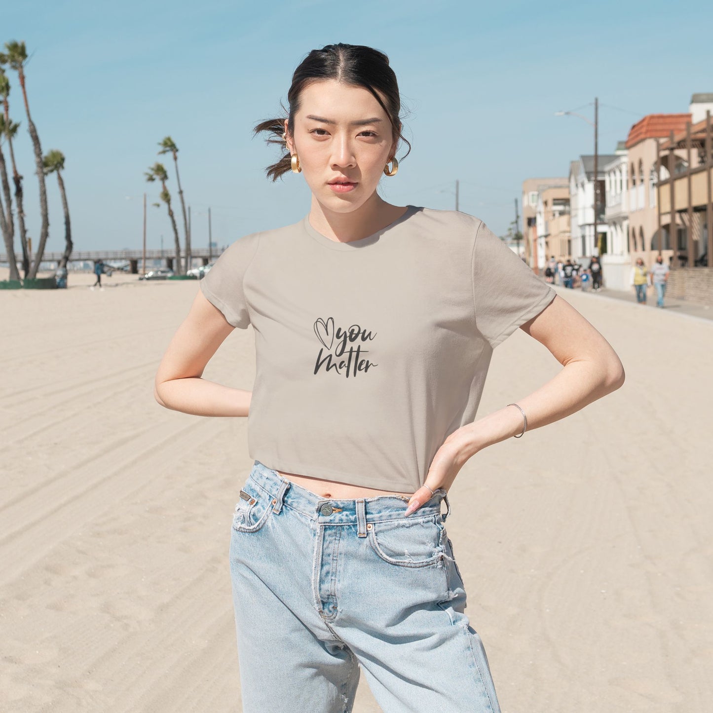 You Matter Flowy Cropped Tee