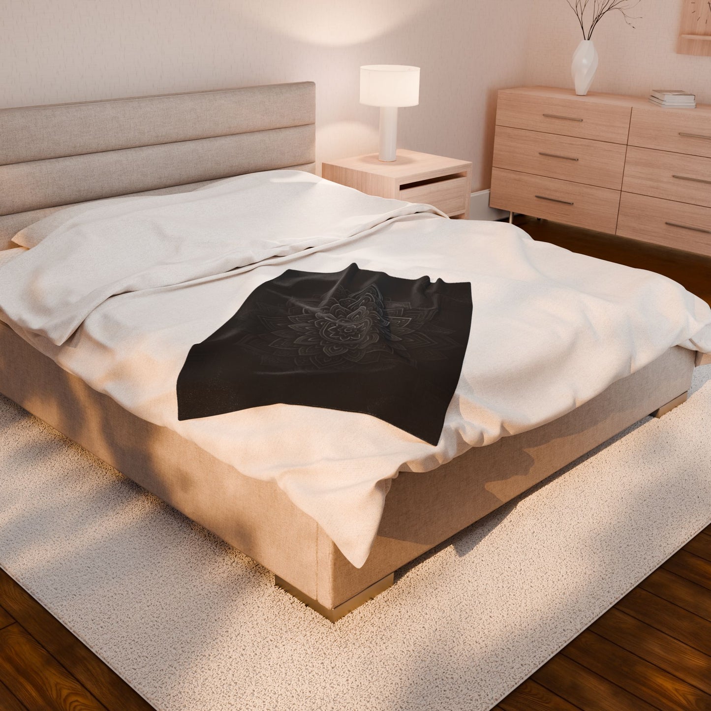 Zen in Black & White Plush Blanket