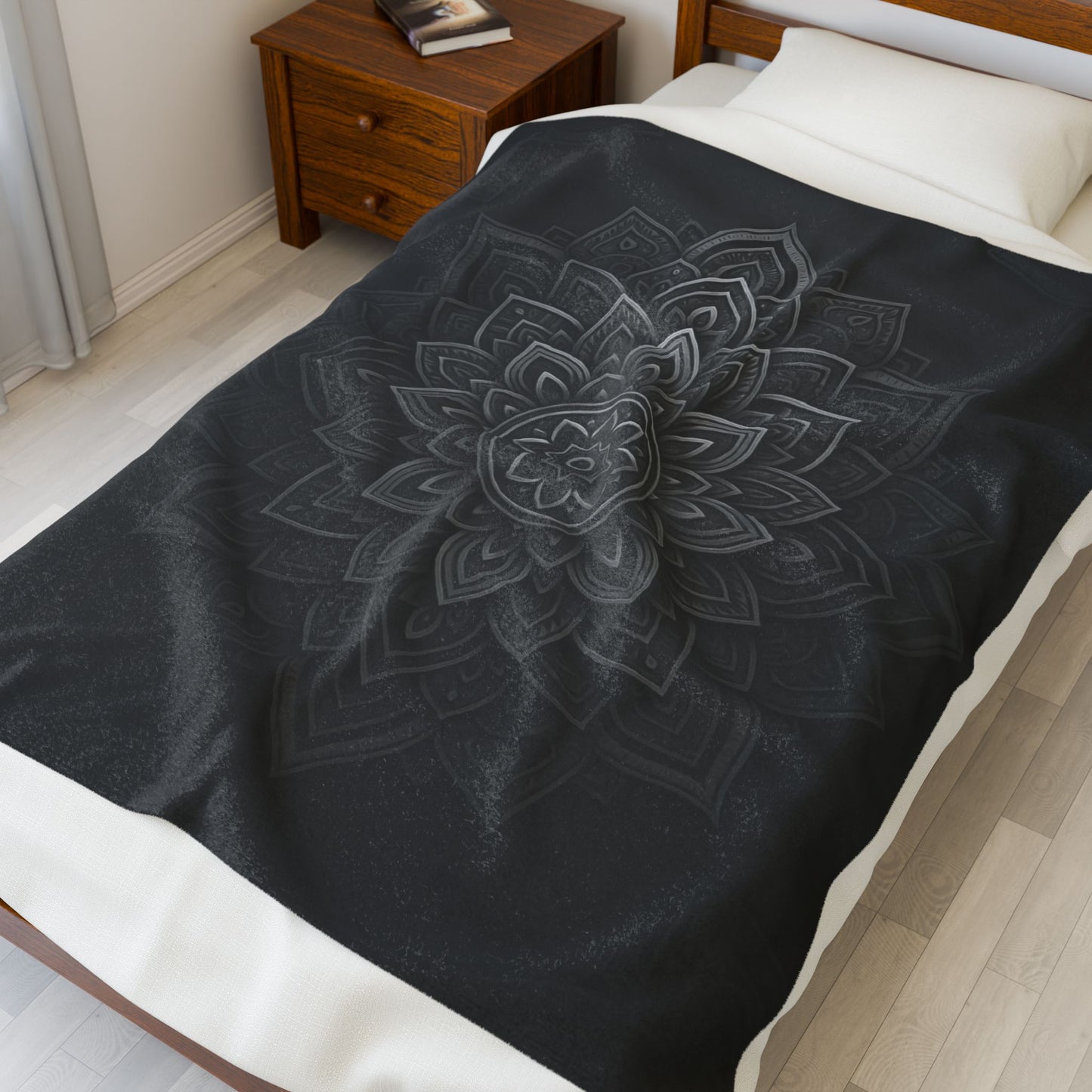Zen in Black & White Plush Blanket
