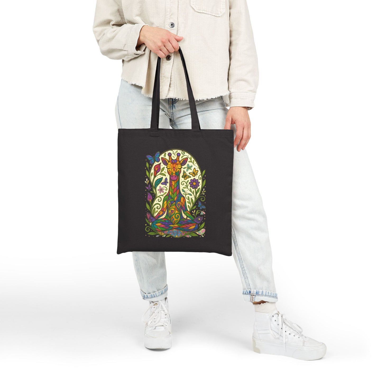 Meditating Giraffe Eco-Friendly Tote Bag