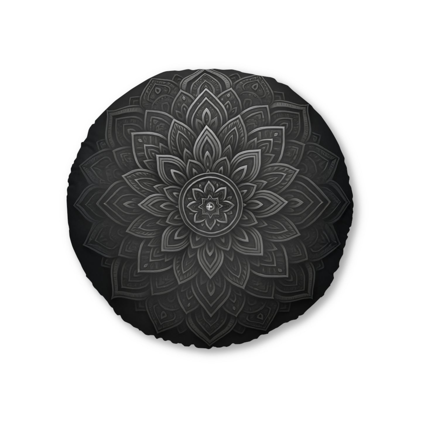 Zen in Black & White Tufted Floor Pillow