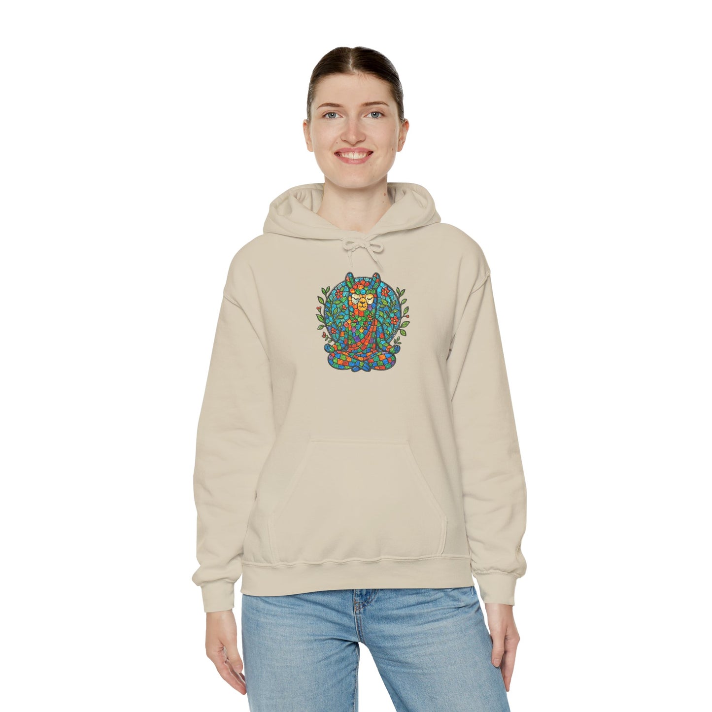 Meditating Llama Unisex Heavy Blend Hooded Sweatshirt