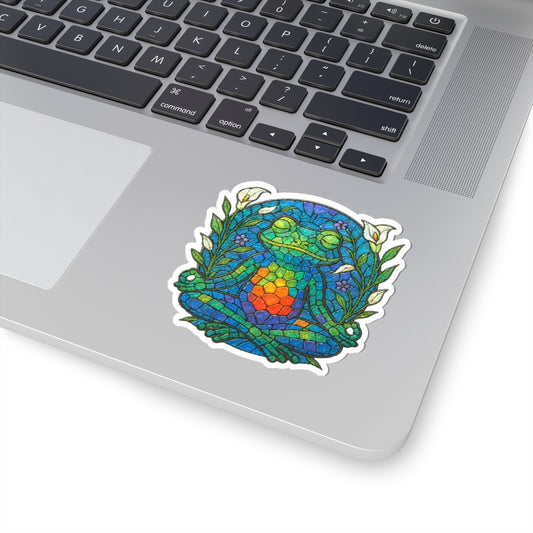 Meditating Frog Kiss-Cut Sticker