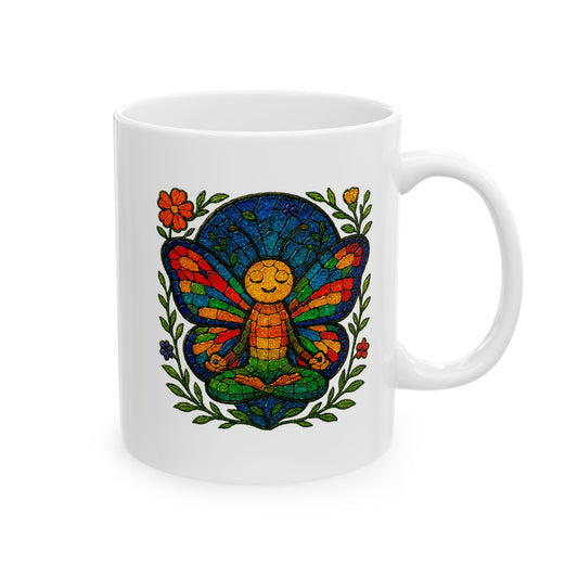 Meditating Butterfly Ceramic Mug