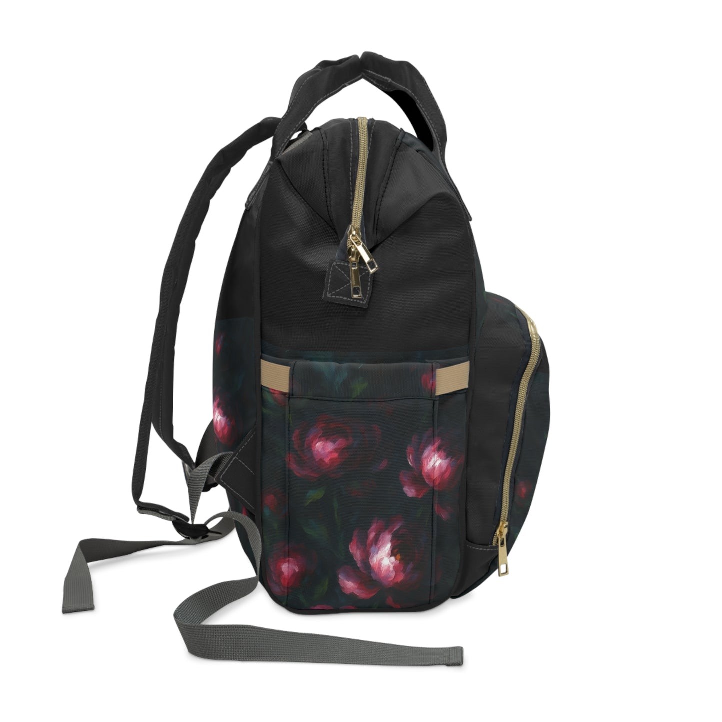 Pink Peonies Multifunctional Diaper Backpack