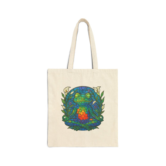 Meditating Frog Eco-Friendly Canvas Tote