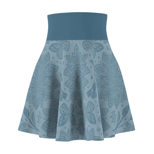 Bloomlight Boho Skater Skirt (Blue)