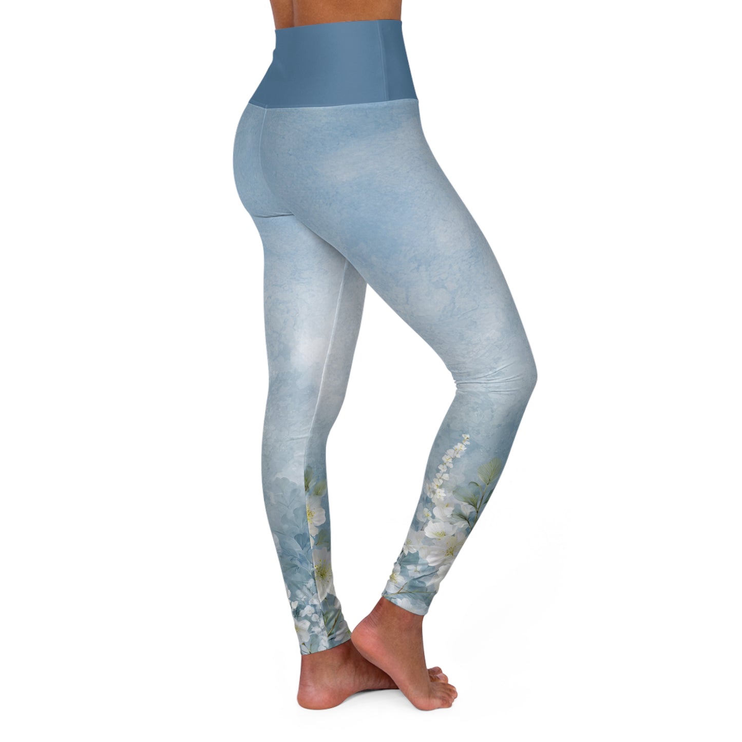 Cloud Blossom High-Waisted Yoga Leggings
