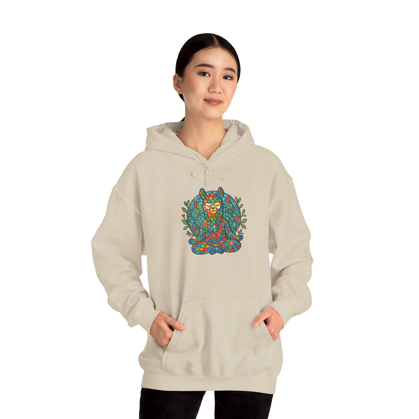 Meditating Llama Unisex Heavy Blend Hooded Sweatshirt
