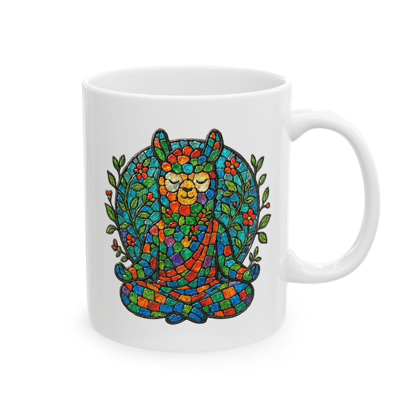 Meditating Llama Ceramic Mug