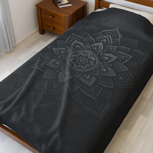 Zen in Black & White Plush Blanket