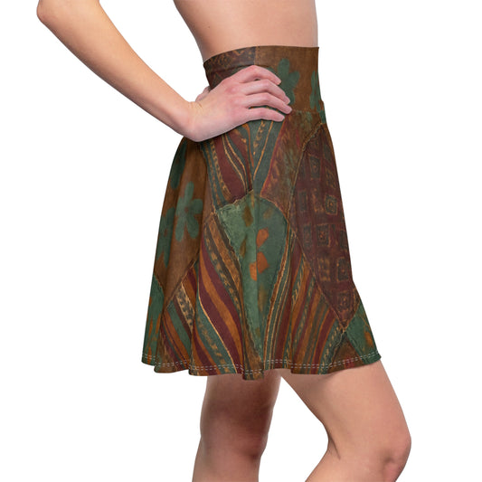 Bohemian Patchwork Skater Skirt