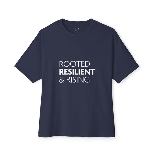 Rooted Resilient and Rising Unisex Oversized Boxy Tee