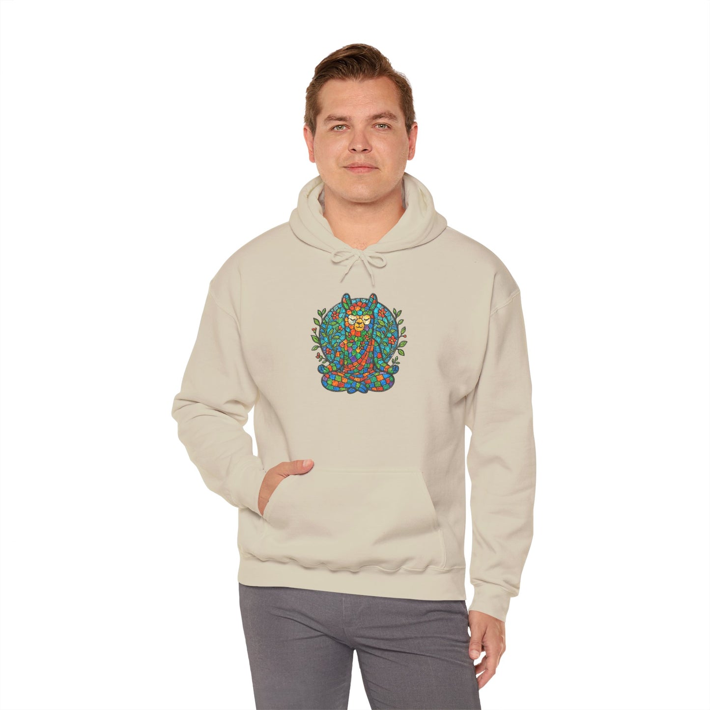 Meditating Llama Unisex Heavy Blend Hooded Sweatshirt