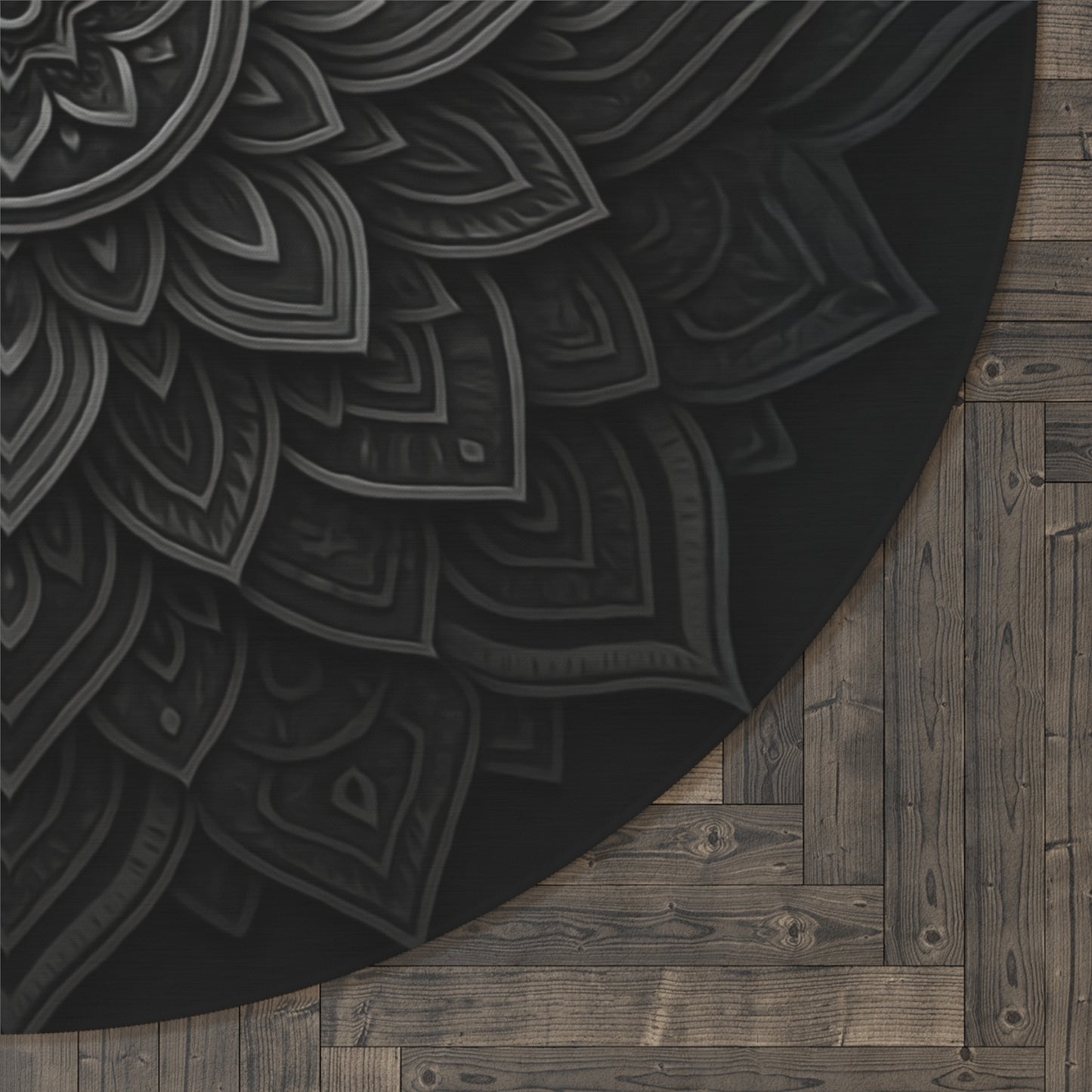 Zen in Black & White Round Rug