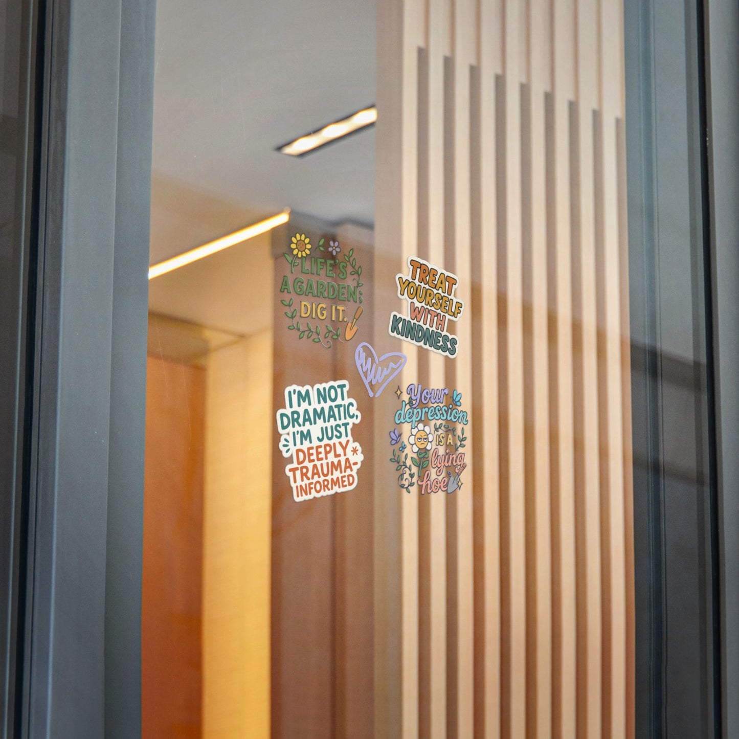 Self-Care, Positive Vibes, and Mental Health Die-Cut Stickers