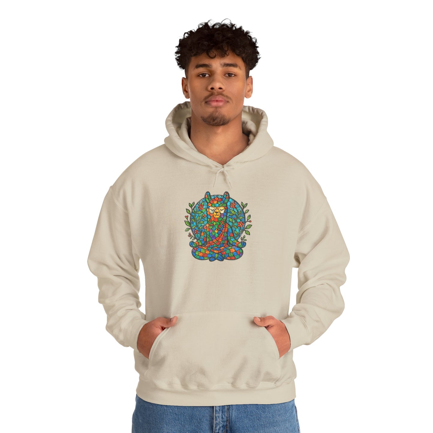 Meditating Llama Unisex Heavy Blend Hooded Sweatshirt