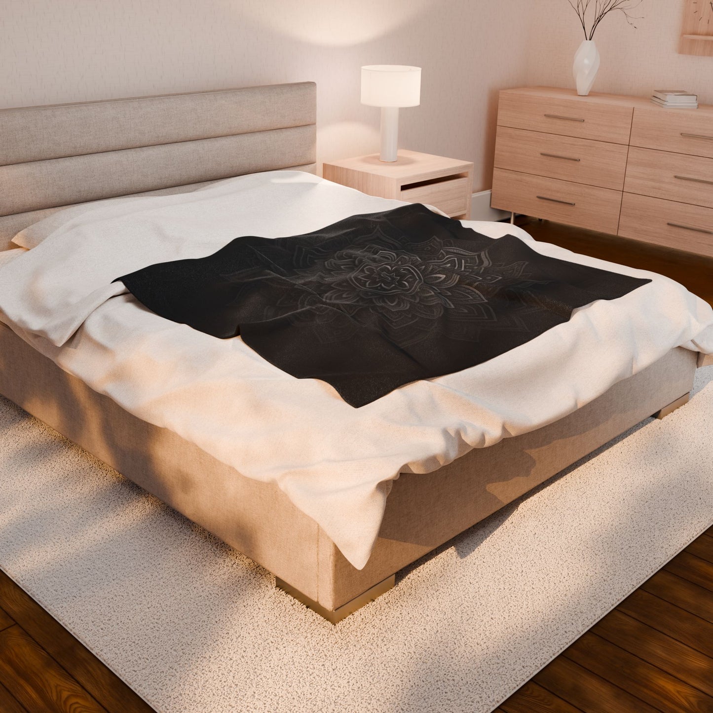 Zen in Black & White Plush Blanket
