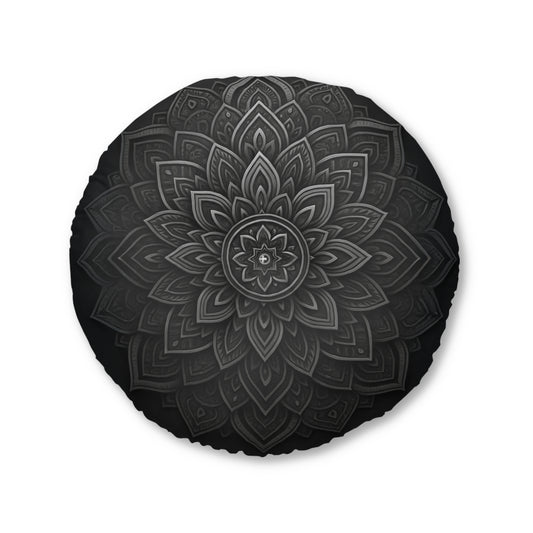 Zen in Black & White Tufted Floor Pillow
