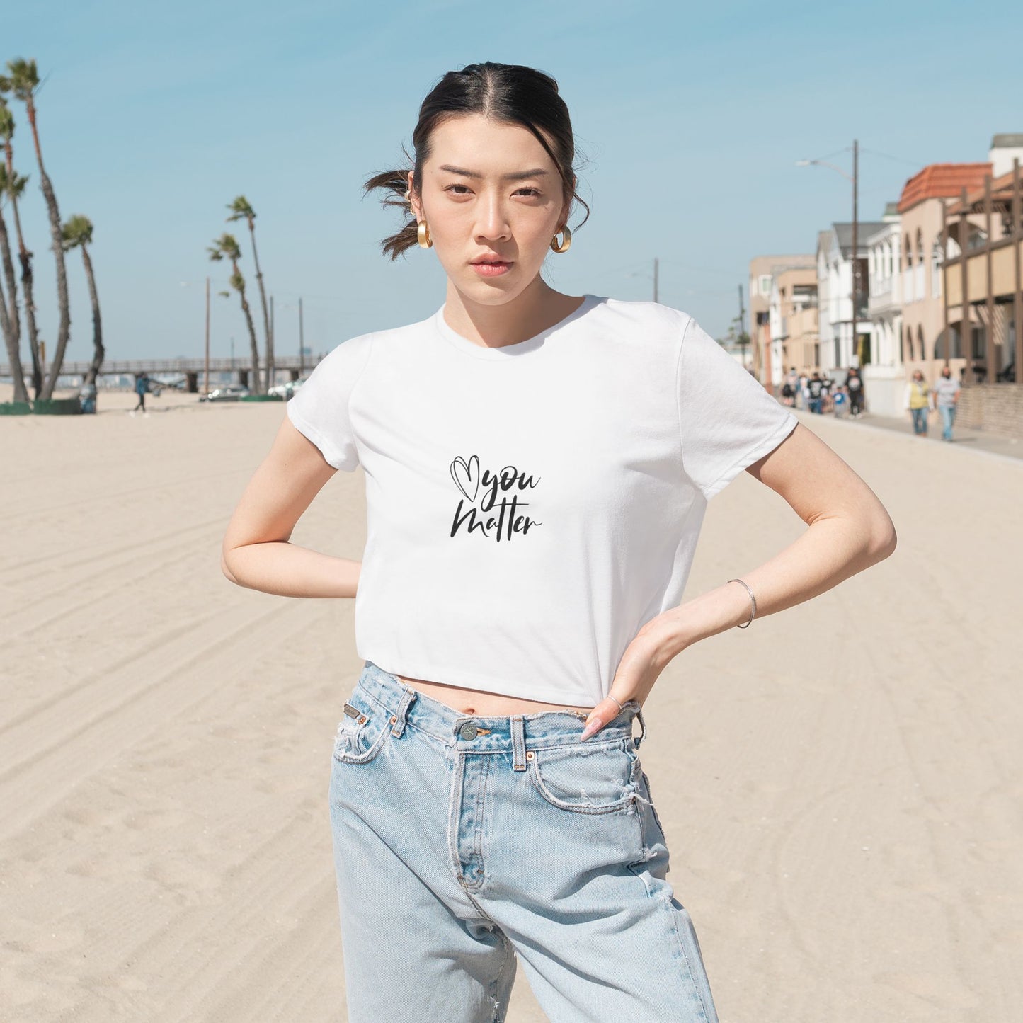 You Matter Flowy Cropped Tee