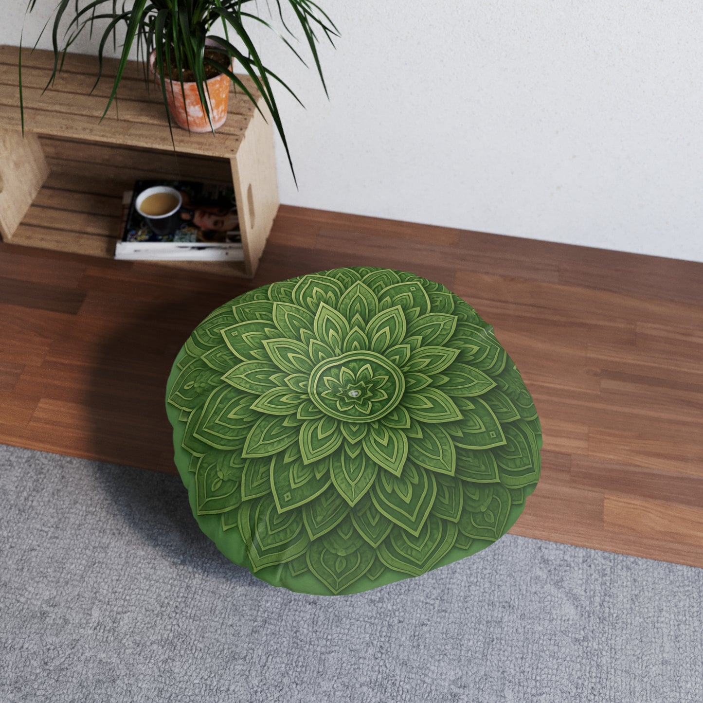 Sage Strength Mandala Tufted Floor Pillow