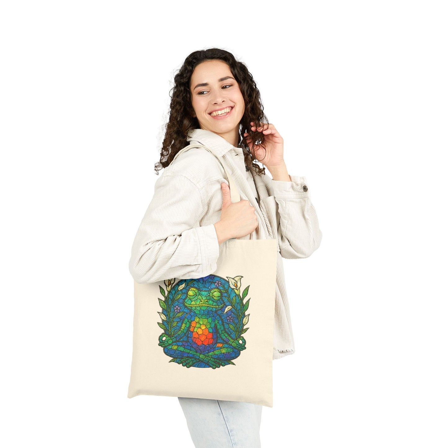 Meditating Frog Eco-Friendly Canvas Tote
