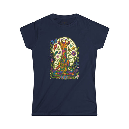 "Meditating Giraffe" Soft Style Tee