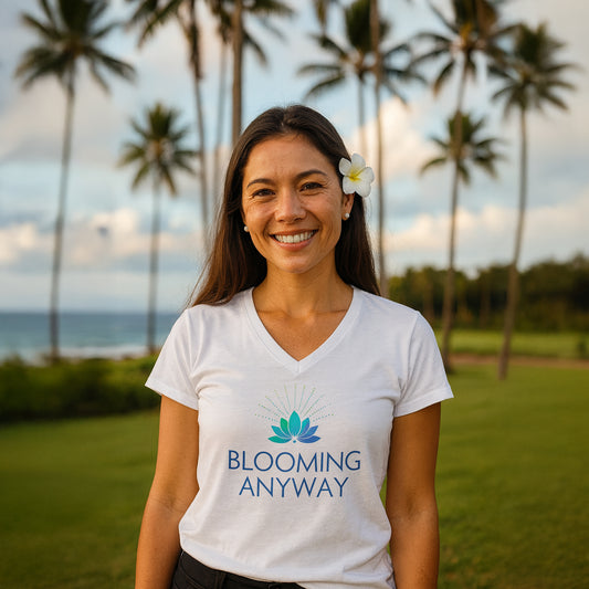 Blooming Anyway V-Neck Tee