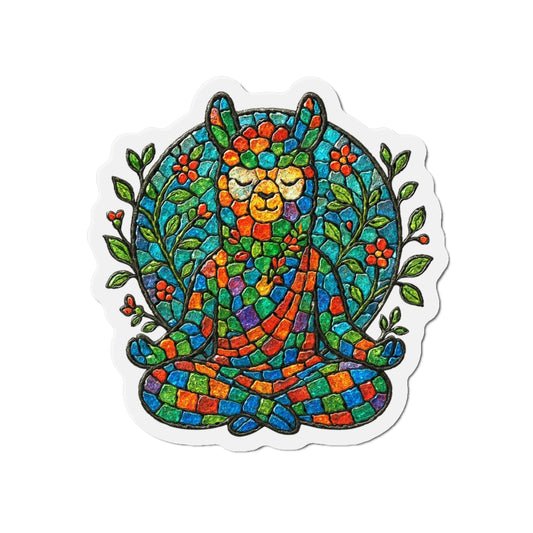 Meditating Llama Die-Cut Magnet