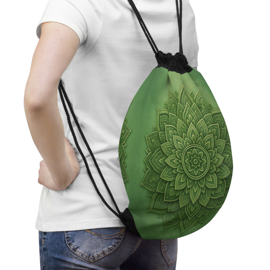 Sage Strength Mandala Drawstring Bag